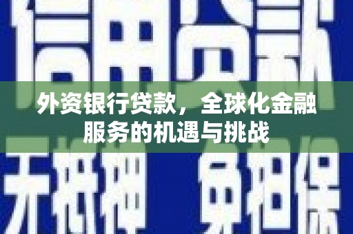 桂平外资银行贷款，全球化金融服务的机遇与挑战