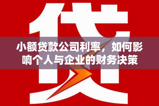 桂平小额贷款公司利率，如何影响个人与企业的财务决策